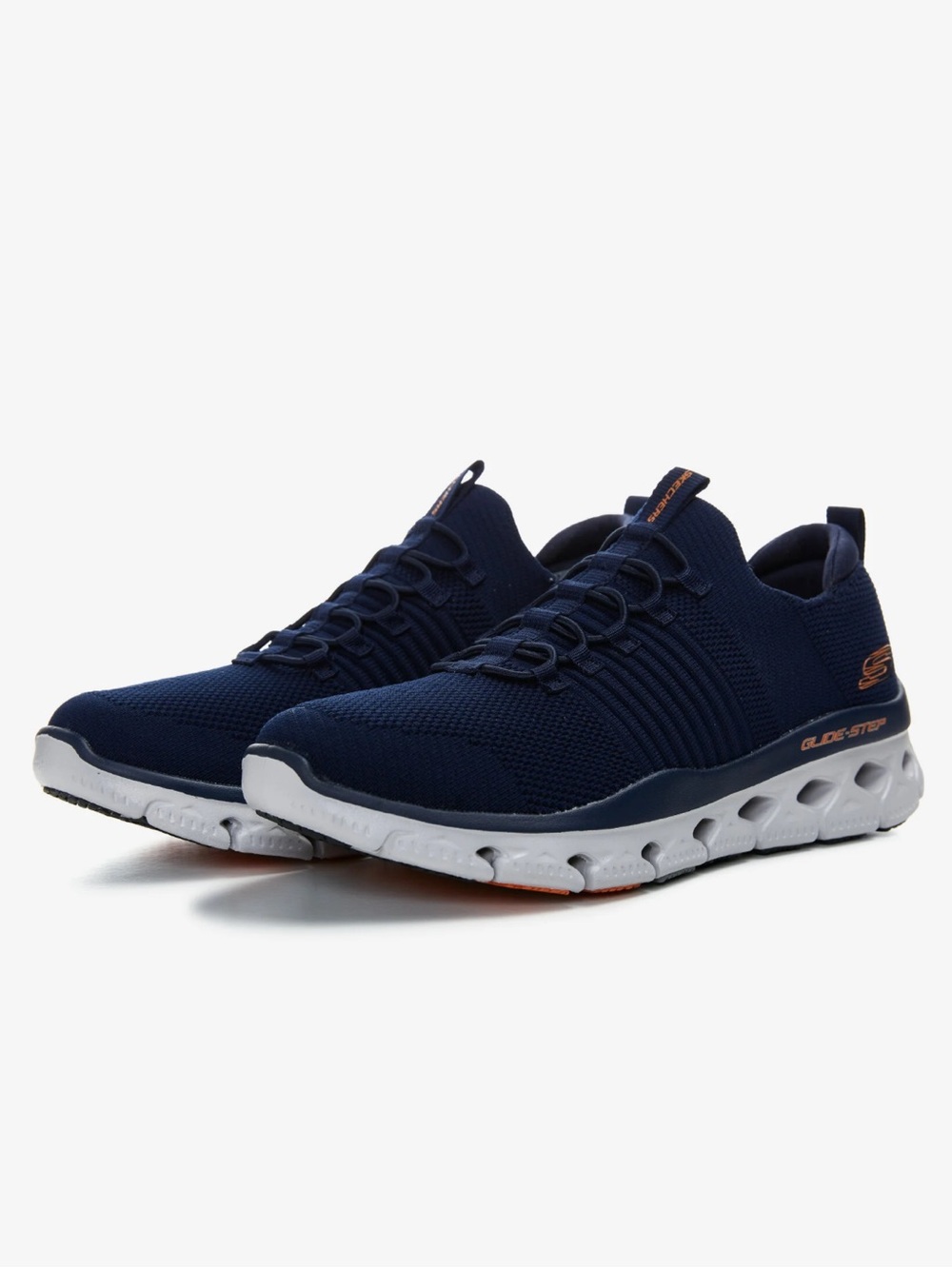 Skechers GO RUN Glide - Step Flex Men size 11.5 Navy Knit Glide-Step Sneakers